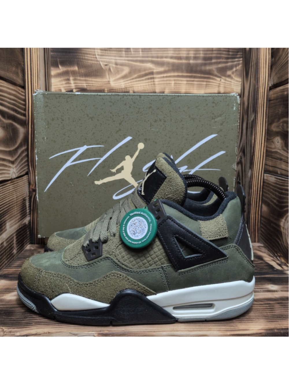 Nike Air Jordan 4 Retro SE Kids Size 5.5Y Craft Medium Olive GS Shoes FB9928-200